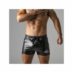 Locker Gear 2 STRIPE SHORT Noir Bandes Blanches 6 Locker Gear 2 STRIPE SHORT Noir Bandes Blanches -Poppers et Leather Cleaners Soldes 2 stripe short blanc 1