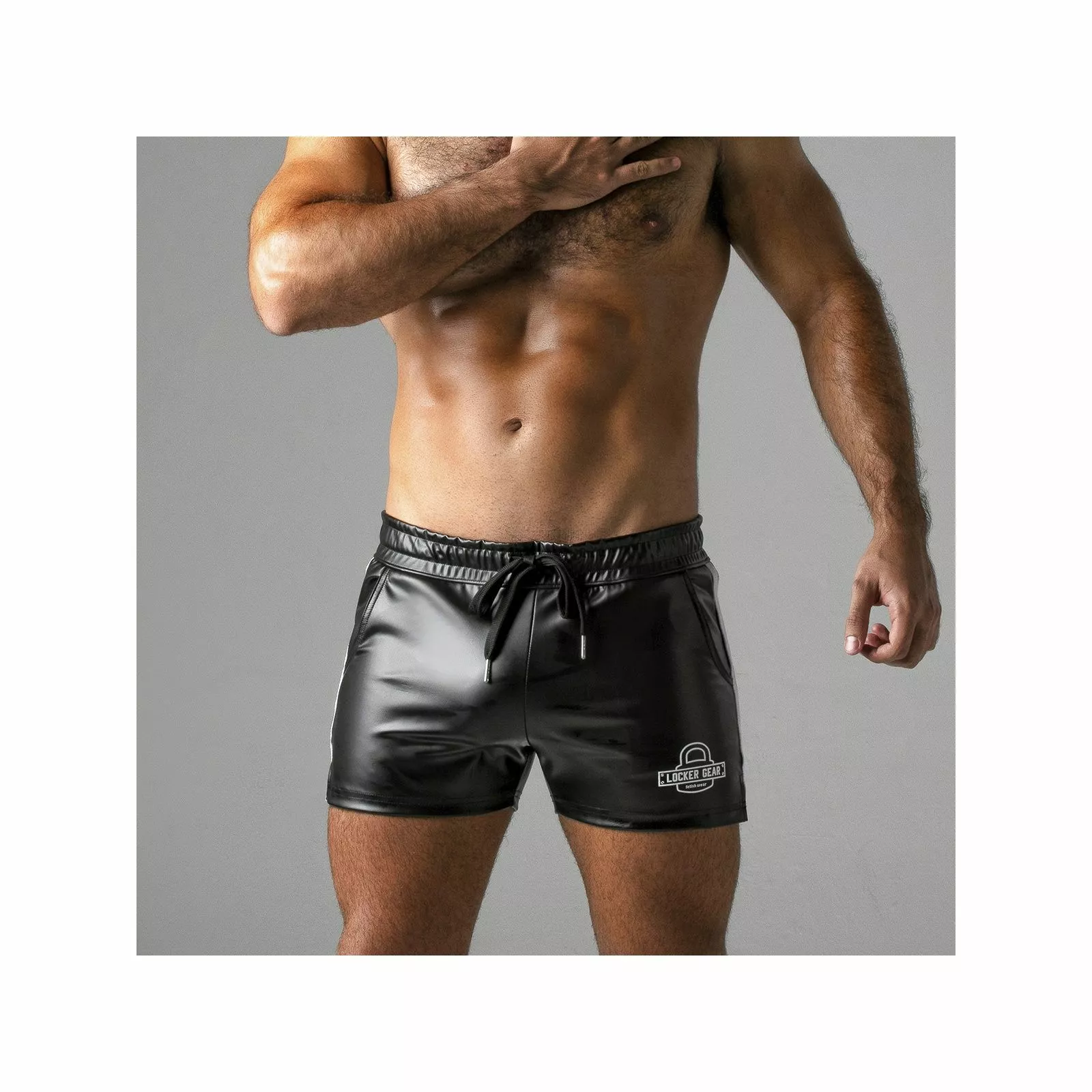 Locker Gear 2 STRIPE SHORT Noir Bandes Blanches 4 Locker Gear 2 STRIPE SHORT Noir Bandes Blanches – Image 2