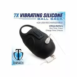 XR Brands 7X Vibrating Silicone Ball Sack -Poppers et Leather Cleaners Soldes 7x vibrating silicone ball sack 7