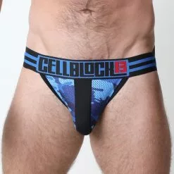 CellBlock13 AJAX CAMO MESH JOCKSTRAP Bleu -Poppers et Leather Cleaners Soldes ajax camo mesh jockstrap bleu 2