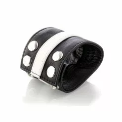 DARK-LINE Bracelet Porte-billets Cuir Zip Blanc