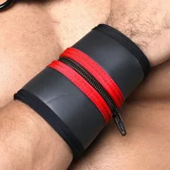 CellBlock13 BUCKLE UP NEOPRENE CUFF Rouge