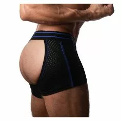 Locker Gear Chaps Mesh Noir Bleu -Poppers et Leather Cleaners Soldes chaps mesh noir bleu 1