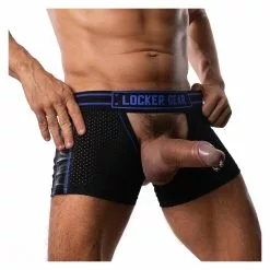 Locker Gear Chaps Mesh Noir Bleu -Poppers et Leather Cleaners Soldes chaps mesh noir bleu 2