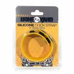 Boneyard Cock Strap Silicone 3 Snap-ring -Poppers et Leather Cleaners Soldes cockring ajustable silicone cock strap 6