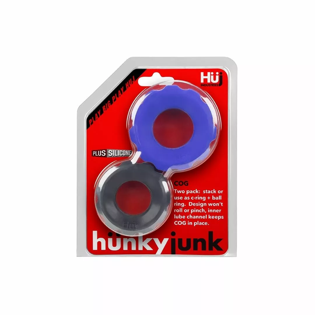 Oxballs HÜNKYJUNK Cog 2-size C-ring Pack Cobalt Noir 7 Oxballs HÜNKYJUNK Cog 2-size C-ring Pack Cobalt Noir – Image 5