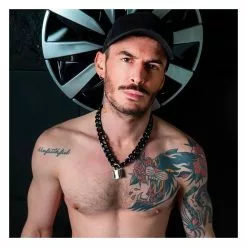 ATTACK MEN Collier De Puppy Noir Avec Cadenas