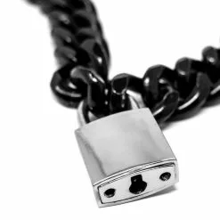 ATTACK MEN Collier De Puppy Noir Avec Cadenas -Poppers et Leather Cleaners Soldes collier de puppy noir avec cadenas 3