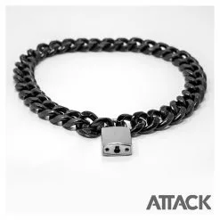 ATTACK MEN Collier De Puppy Noir Avec Cadenas -Poppers et Leather Cleaners Soldes collier de puppy noir avec cadenas 4