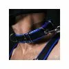 DARK-LINE Deluxe Bondage Leather Collar Black Blue