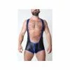 CellBlock13 GAUNTLET ZIPPER Neo Singlet Bleu 1 CellBlock13 GAUNTLET ZIPPER Neo Singlet Bleu -Poppers et Leather Cleaners Soldes gauntlet zipper singlet