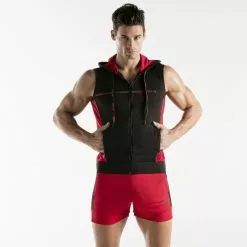 Code 22 Hoody Active Sleeveless Noir Rouge -Poppers et Leather Cleaners Soldes hoody active sleeveless noir rouge 3