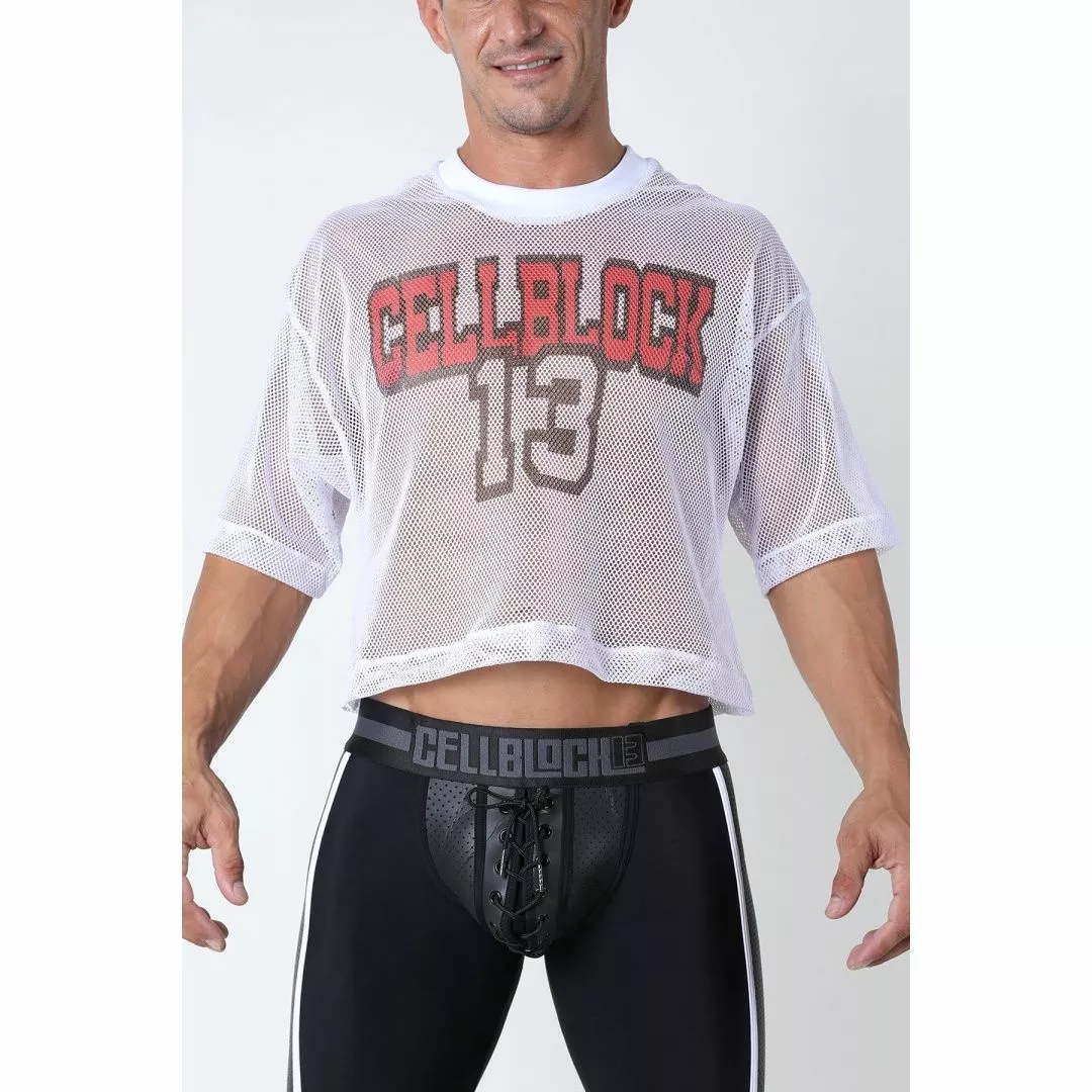 CellBlock13 KICK OFF Mesh Crop Top Blanc 3 CellBlock13 KICK OFF Mesh Crop Top Blanc