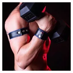 DARK-LINE Bracelet De Force Cuir Bleu