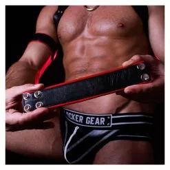 DARK-LINE Bracelet De Force Cuir Rouge -Poppers et Leather Cleaners Soldes leather wrist band 24cm rouge 2