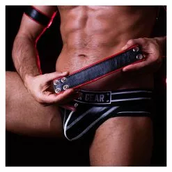 DARK-LINE Bracelet De Force Cuir Rouge -Poppers et Leather Cleaners Soldes leather wrist band 24cm rouge 5