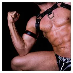 DARK-LINE Bracelet De Force Cuir Rouge -Poppers et Leather Cleaners Soldes leather wrist band 24cm rouge 6