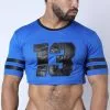 CellBlock13 LINEBACKER CROP TOP Bleu -Poppers et Leather Cleaners Soldes linebacker crop top bleu