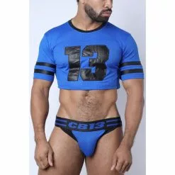 CellBlock13 LINEBACKER CROP TOP Bleu 11 CellBlock13 LINEBACKER CROP TOP Bleu -Poppers et Leather Cleaners Soldes linebacker crop top bleu 3