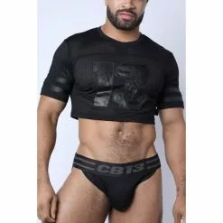 CellBlock13 LINEBACKER CROP TOP Noir 8 CellBlock13 LINEBACKER CROP TOP Noir -Poppers et Leather Cleaners Soldes linebacker crop top noir 2