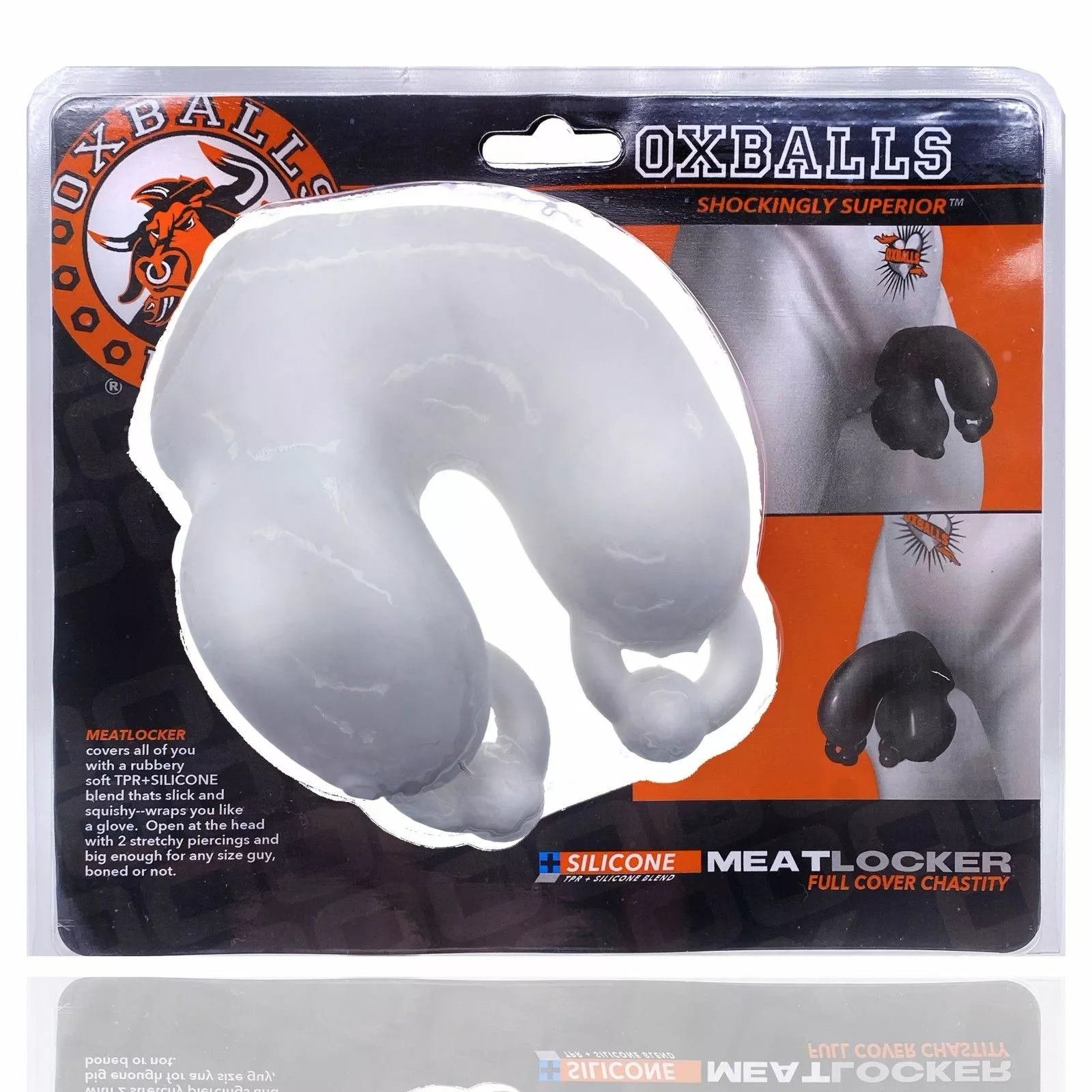 Oxballs MEATLOCKER Full Cover Chastity White Ice 5 Oxballs MEATLOCKER Full Cover Chastity White Ice – Image 3