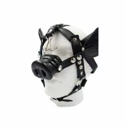 Mister B Mr B Leather Pig Head Harness Black