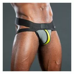 MR-S-LEATHER Neo Air Mesh Jock Gris/Jaune