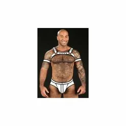 MR-S-LEATHER Neo Bold Bulldog Harness Blanc