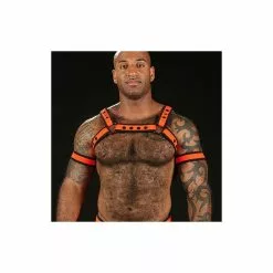 MR-S-LEATHER Neo Bold Bulldog Harness Orange -Poppers et Leather Cleaners Soldes neo bold bulldog harness orange 2