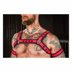 MR-S-LEATHER Neo Bold Bulldog Harness Rose -Poppers et Leather Cleaners Soldes neo bold bulldog harness rose 2