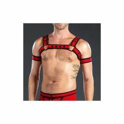 MR-S-LEATHER Neo Bold Bulldog Harness Rouge
