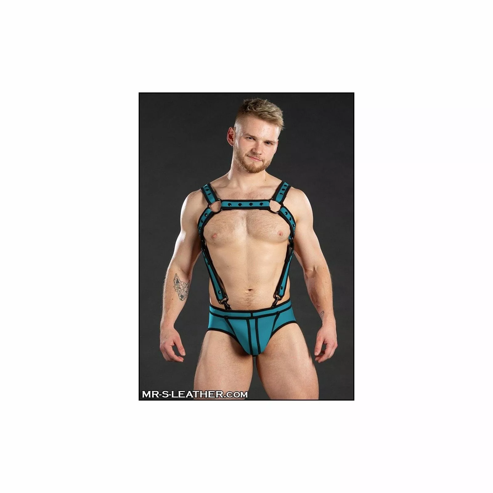 MR-S-LEATHER Neo Bold Crossbow Harnais Aqua 3 MR-S-LEATHER Neo Bold Crossbow Harnais Aqua