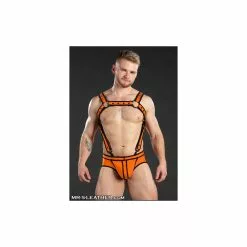 MR-S-LEATHER Neo Bold Crossbow Harnais Orange -Poppers et Leather Cleaners Soldes neo bold crossbow harnais orange 2