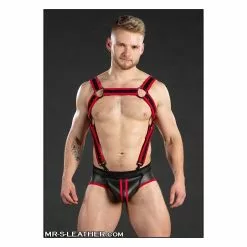 MR-S-LEATHER Neo Carbon Crossbow Harnais Rouge 2.0 -Poppers et Leather Cleaners Soldes neo carbon crossbow harnais rouge 4