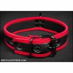 MR-S-LEATHER Néo Puppy Collar Noir Rouge -Poppers et Leather Cleaners Soldes neo puppy collar noir rouge 2