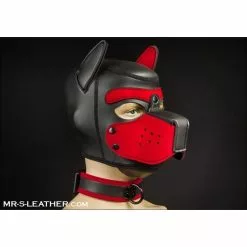 MR-S-LEATHER Néo Puppy Collar Noir Rouge