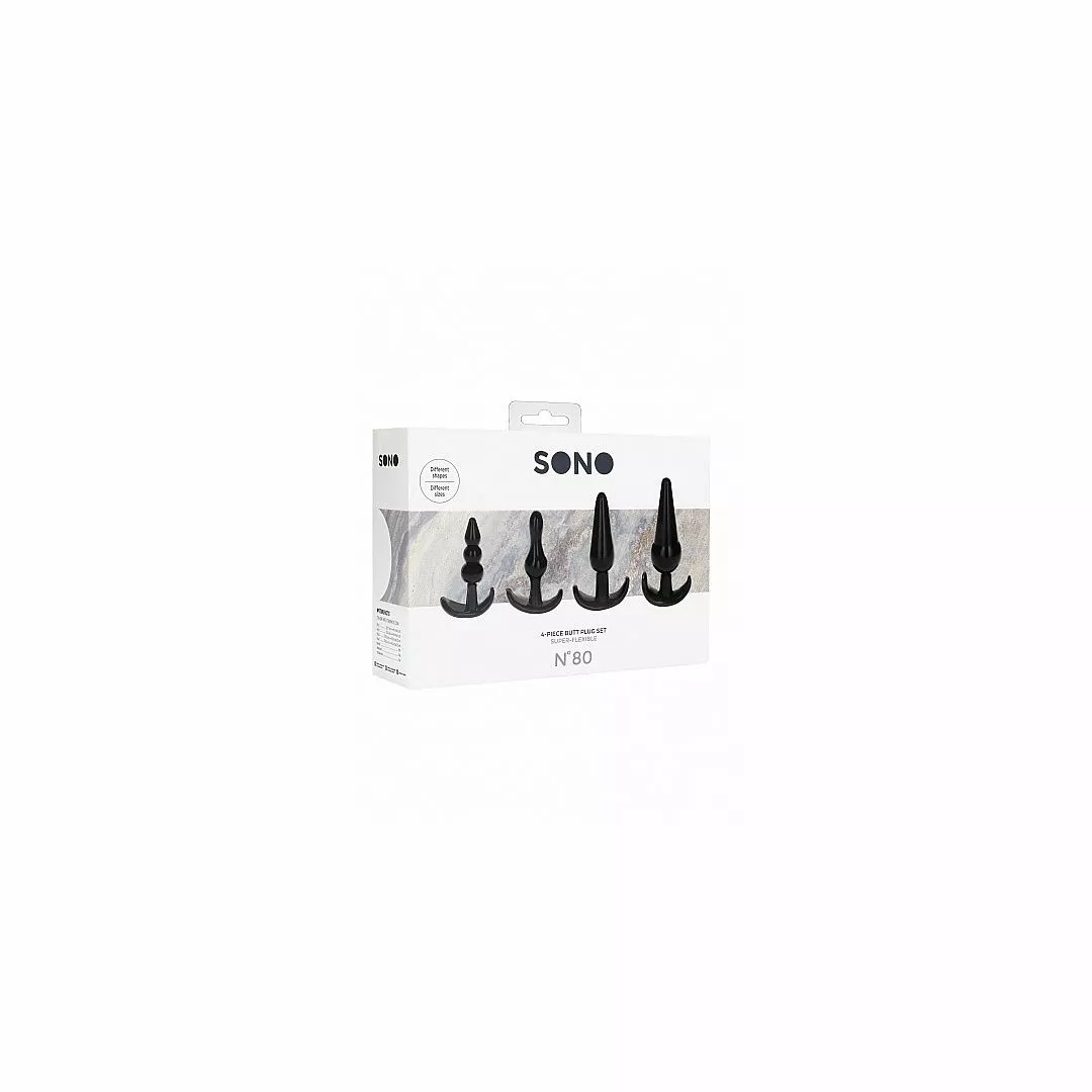 Sono No. 80 - 4-Piece Butt Plug Set - Black 3 Sono No. 80 - 4-Piece Butt Plug Set - Black