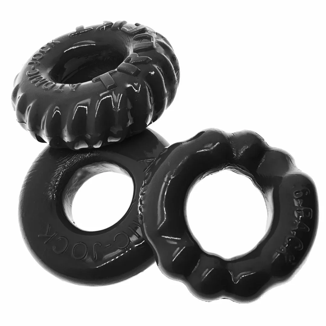 Oxballs OX BONEMAKER Pack De 3 Cockrings Noirs 3 Oxballs OX BONEMAKER Pack De 3 Cockrings Noirs