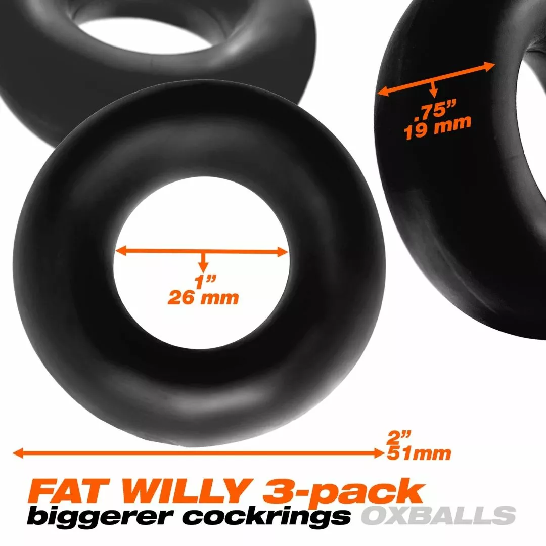 Oxballs OX FAT WILLY Pack De 3 Cockrings Noirs 9 Oxballs OX FAT WILLY Pack De 3 Cockrings Noirs – Image 7