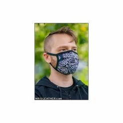 MR-S-LEATHER Reversible Hanky Face Mask - Navy -Poppers et Leather Cleaners Soldes reversible hanky face mask navy 3