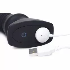 XR Brands Silicone Vibrating & Thrusting Plug Télécommandé -Poppers et Leather Cleaners Soldes silicone vibrating thrusting plug telecommande 3