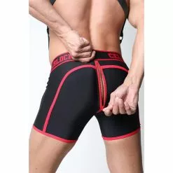 CellBlock13 STALLION ZIPPER Zipper Neo Shorts Avec C-RING Rouge