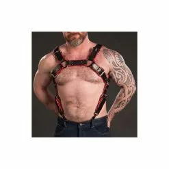 MR-S-LEATHER Harnais Trojan Rouge 19 MR-S-LEATHER Harnais Trojan Rouge -Poppers et Leather Cleaners Soldes trojan body harness rouge 7