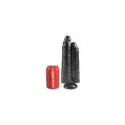 King Cock Two Cocks One Hole 9" 23cm Black -Poppers et Leather Cleaners Soldes two cocks one hole 9 23cm black 2